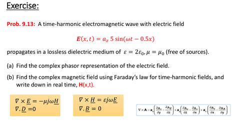 Solved Exercise Prob A Time Harmonic Electromagnetic Chegg