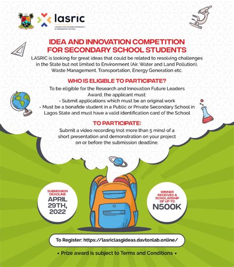 Ideas And Innovations Competition For Secondary School Students