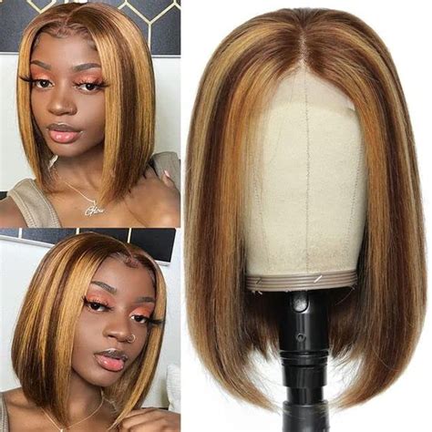 Amazon Highlight Lace Front Wig Human Hair Ombre 4 27 Brown Honey