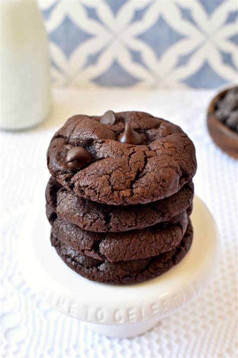 Fudgy chocolate cookies (with cocoa powder) - Simple Living Recipes