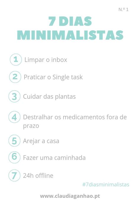 Dias Minimalistas Maio Cl Udia Ganh O Motiva O Para Vida