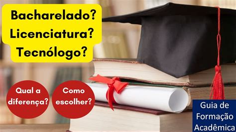 Bacharelado Licenciatura Ou Tecn Logo Qual A Diferen A Como Escolher