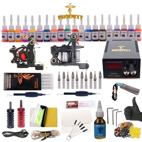 Complete Tattoo Kit Tattoo Machine Kits 20 Colors Tattoo Ink Sets Black