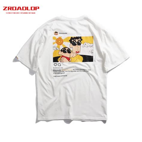 2019 Unisex Japanese Cartoon Funny Printed T Shirts Cotton Japan Loose Style Hip Hop Casual T