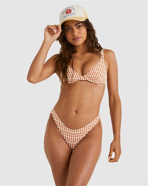 Billabong Wave Check Ruby Bra Bikini Top CARAMEL Southern Man