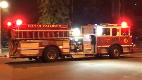 Paterson Fire Department Engine 6 Responding On Railroad Avenue In