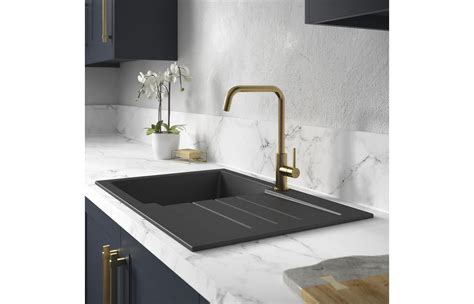 Abode Althia Single Lever Kitchen Mixer Tap Brushed Brass