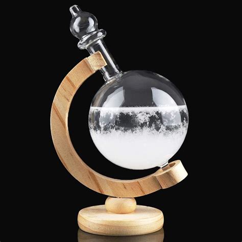 Mumusuki Storm Glass Creative Globe Shaped Storm Glass Bottle Desktop Weather Station Weather