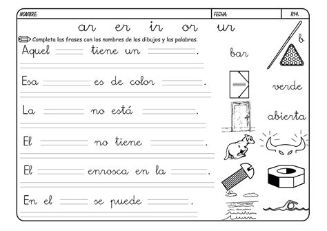 Fichas Infantil Lectoescritura Letra R Escuela En La Nube