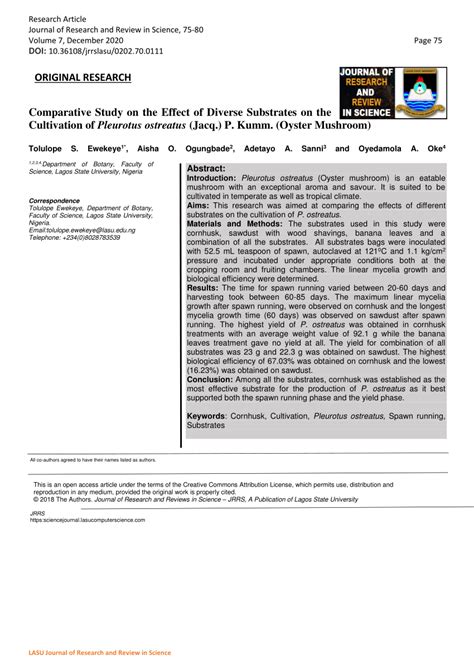 Pdf Comparative Study On The Effect Of Diverse Substrates On The