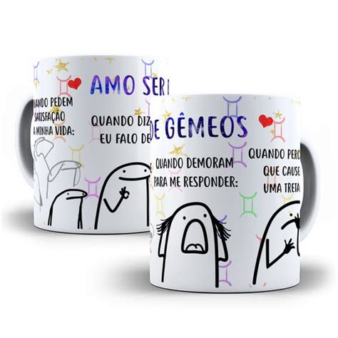 Caneca Divertida Flork Signos Gemeos Geminianos Elo7