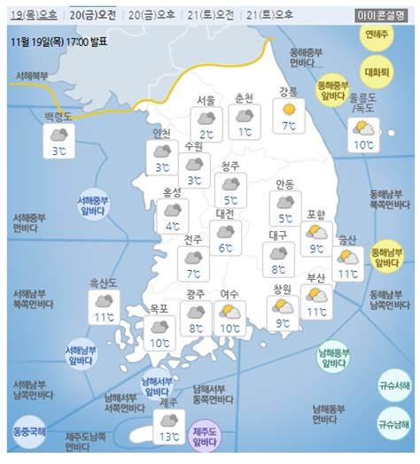 오늘날씨 수도권 출근길 기온 뚝 쌀쌀 아침 1~11도곳곳 강풍 주의내일 더 춥다미세먼지 보통 Sr타임스