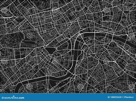 Mapa De La Ciudad De Los Vectores Blanco Y Negro De Londres Ilustración Del Vector