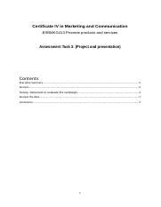 Bsbmkg Task Docx Certificate Iv In Marketing And Communication