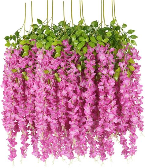 Buy Gt Gloptook Artificial Hanging Wisteria Flower Vine Pink Set Of 6