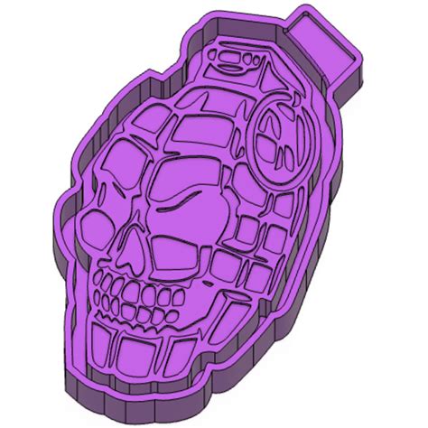 Stl File Skull Grenade Freshie Mold Silicone Mold Box・model To Download And 3d Print・cults