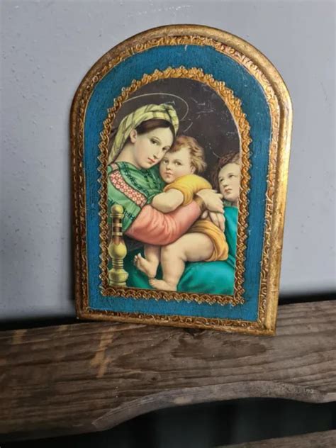 ANCIENNE ICÔNE ITALIENNE Raphaël MADONNA DELLA SEGGIOLA de la chaise