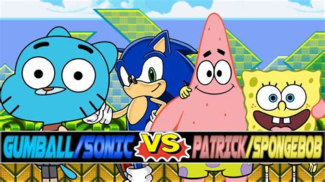 M U G E N Battles Gumball Watterson Sonic Vs Spongebob Squarepants