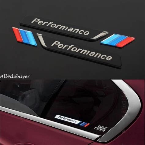 2 PCS M SPORT PERFORMANCE Car Window Stickers Emblems BLACK Pour BMW M1