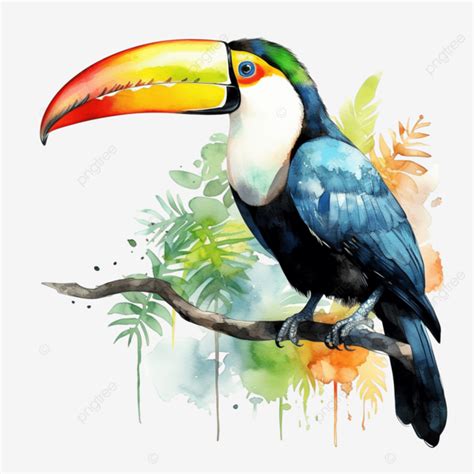 Watercolor Toucan Illustration Ai Generative, Watercolor, Toucan, Bird ...