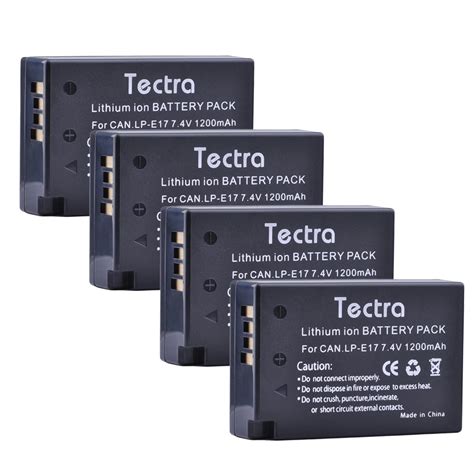 Tectra 4Pcs LP E17 LP E17 7 4V 1200mAh Li Ion Camera Battery For Canon