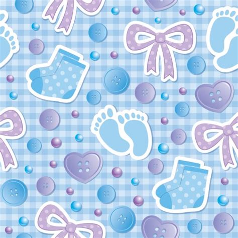 Seamless Pattern Of Baby Feet Icons Royalty Free Vector