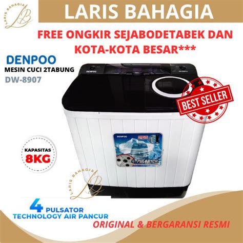 Jual MESIN CUCI 2 TABUNG DENPOO KAPASITAS 8KG TIPE DW 8907 Shopee