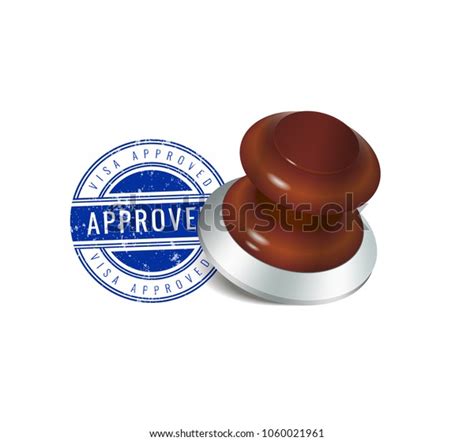 Vector On Visa Approved Stamp Brown Stock Vector (Royalty Free) 1060021961