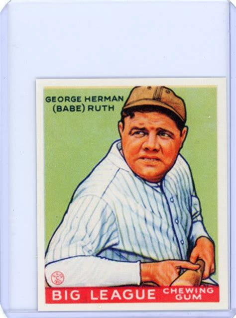 Goudey Gum Babe Ruth Reprint Baseball Card Etsy