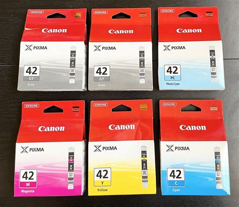 Genuine Canon Cli 42 Pixma Pro 100 Ink Cartridgetank Color And Gray