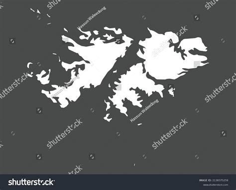 Falkland Islands Map Vector White Color Royalty Free Stock Vector