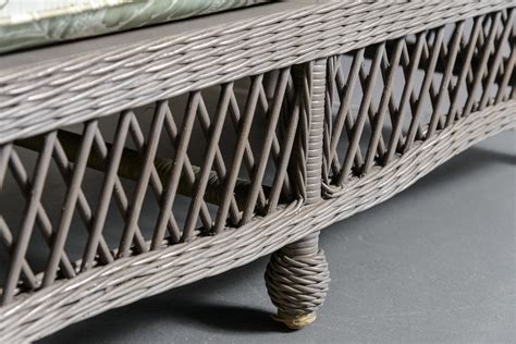 Vintage High Back Wicker Loveseatsettee In Grey On Antique Row