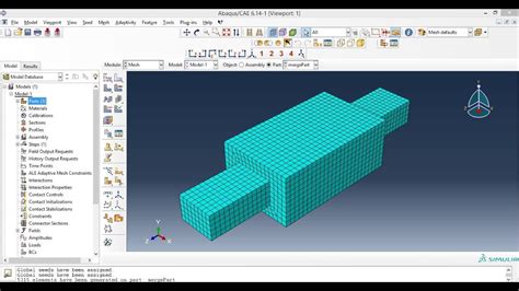 Abaqus Tutorial Videos How To Merge And Mesh The Parts In Abaqus 614 Youtube