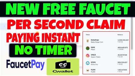 New Free Faucet Per Second Free Crypto No Timer Faucet Paying