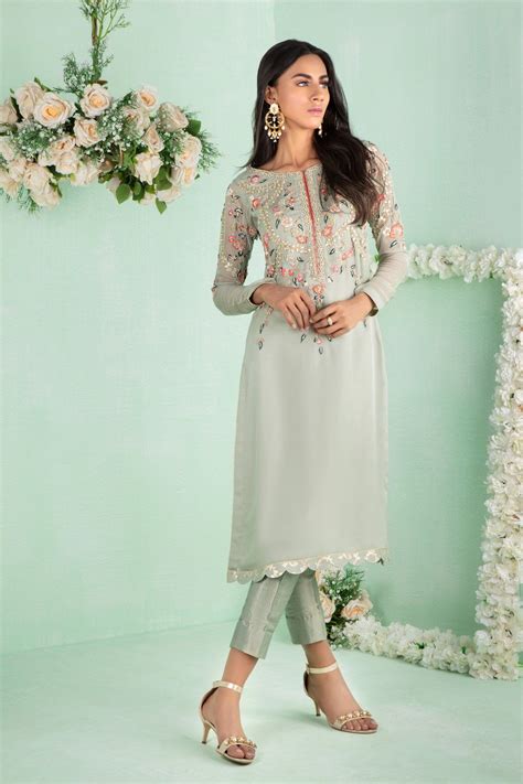 Foliage Pakistani Designer Outfit Sarosh Salman Pure Chiffon