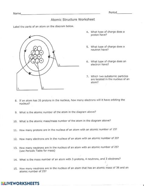 Worksheet For The Atomic Structure Worksheet