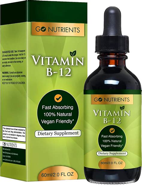 Go Nutrients Vitamin B12 Fast Absorbing B12 Vitamins All Natural Vegan Friendly