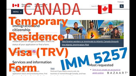 How To Fill Temporary Residence Visa Trv Application Form Imm 5257