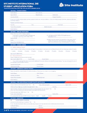 Fillable Online Si Edu Site Institute International SII Student