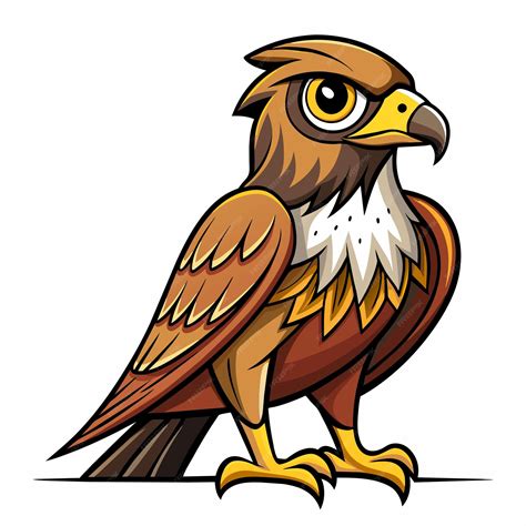 Premium Vector Cute Cartoon Hawk Bird Vector On Transparent Background