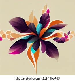 Abstract Flower Floral 2d Design Pattern Stock Illustration 2194306761 ...