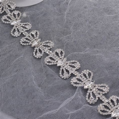 1 ярд хрустальные стразы отделка бант ремешок для свадебного платья ...