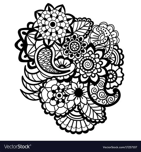 Mehndi Design Floral Pattern Royalty Free Vector Image