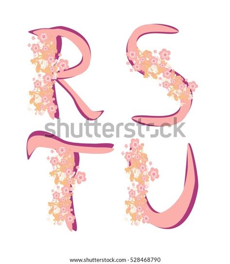 Spring Alphabet Flowers Letters Rstu Stock Illustration 528468790