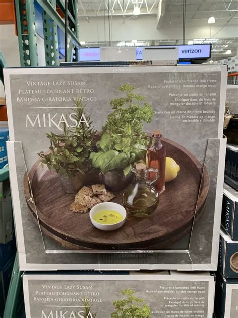 Costco Lazy Susan Mikasa Wood Iron Vintage Costco Fan