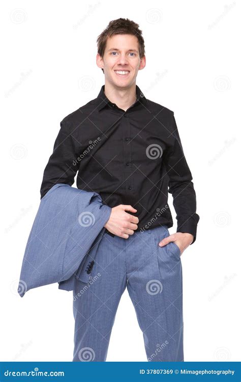 Businessman Holding Suit Jacket Stock Image Image Of Jacket