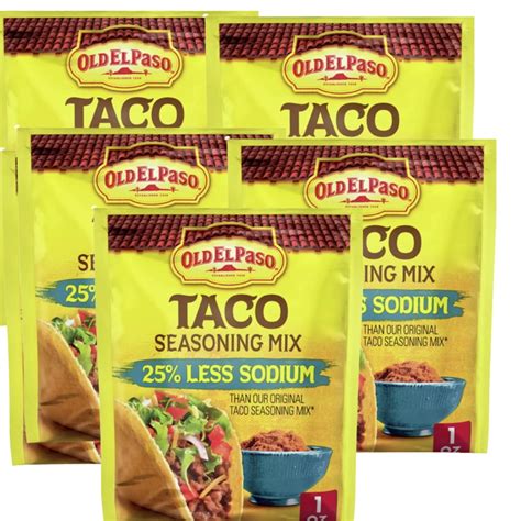 Old El Paso 25 Less Sodium Taco Seasoning 1oz PACK OF 6 Walmart