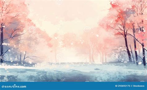 Colorful Anime-inspired Winter Landscape Abstract Wallpaper Stock ...