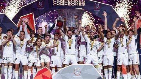 Real Madrid Juara Piala Super Spanyol 2024 Usai Hajar Barcelona 4 1