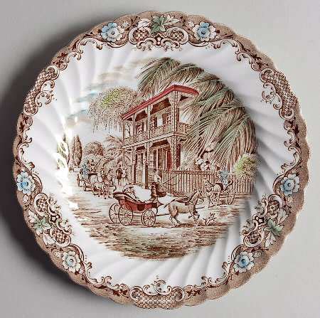 Heritage Hall Brown Multicolor Salad Plate By Johnson Brothers